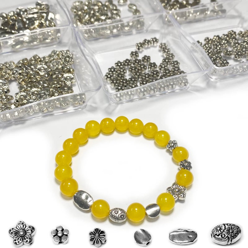 Heather's CF Tibetan Silver Spacer Beads - 240pcs Set for Adults' Jewelry Making - Flat, Small Seed Beads for Necklaces, Earrings & Bracelets - Image 5